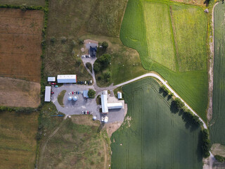 Aerial view of Canadian farm