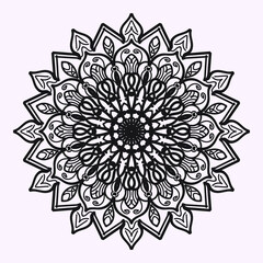 Indian Mandala Arabic Islamic Pattern Ornament Black White