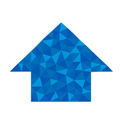 Polygonal geometric crystal house symbol suitable for logo, button, jewel, best award.
