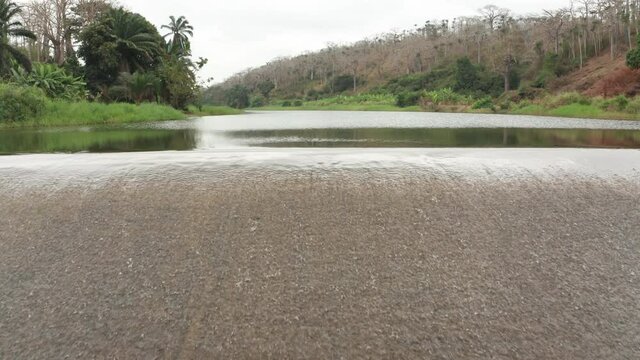 Reveal over a river, dam on a river in Angola, Africa 7