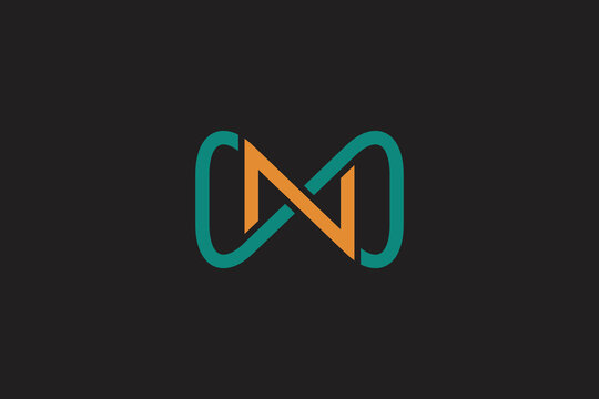 letter N infinite minimal logo design vector graphic
