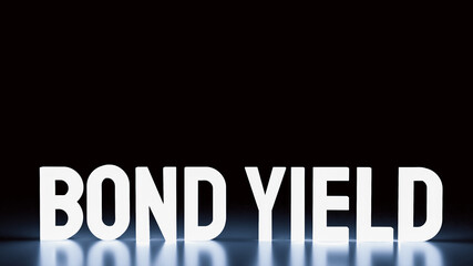  bond yield text glow in the dark for business concept 3d rendering