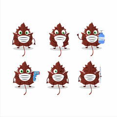 A picture of hawthorn leaf cartoon design style keep staying healthy during a pandemic