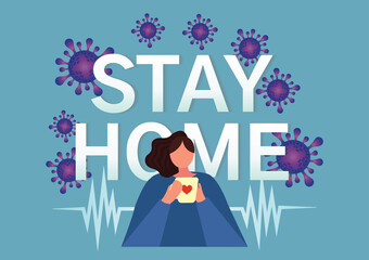 Obraz premium stay home stay safe