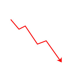 a down trend graph diagram illustration with a red line