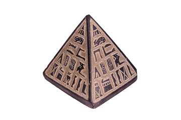 Souvenir egyptian pyramid isolated on a white background