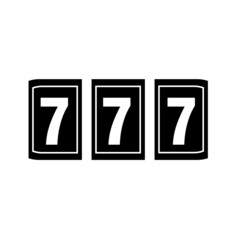 777 jackpot icon. Simple  illustration