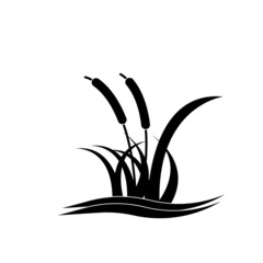 green reed bulrushes design symbol