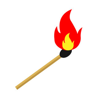 Campfire color icon, flame symbol isolated on white.