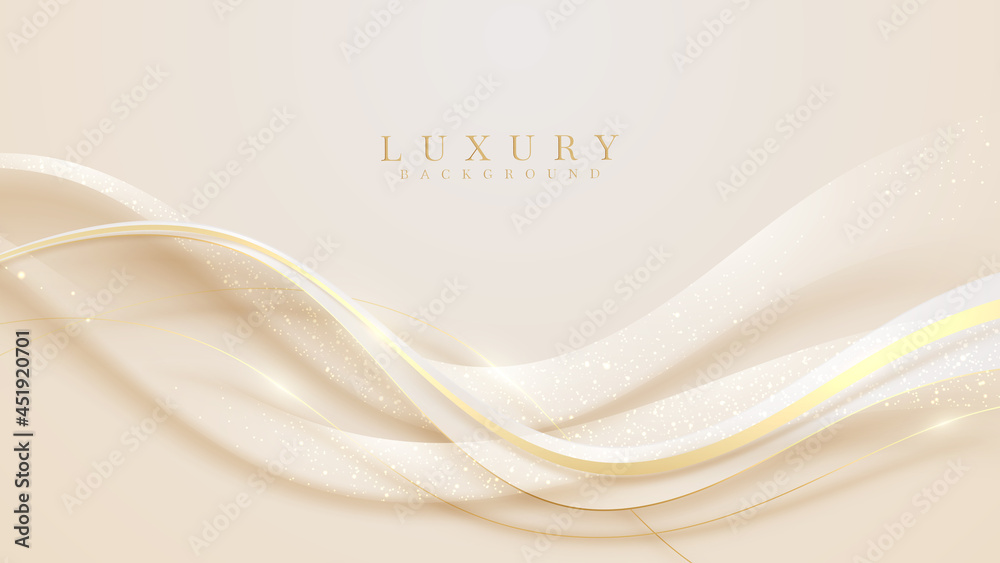 Poster luxury glitter golden curve background.