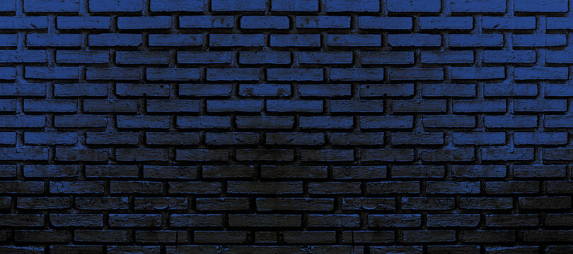 Dark blue brick wall texture background.