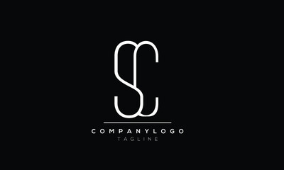 Abstract Letter Initial CS SC Vector Logo Design Template.