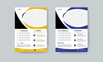 Corporate flyer layout A4 flyer Template in different color