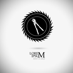 logo adjustable wrench. Vector illustration