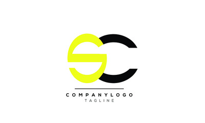 Abstract Letter Initial CS SC Vector Logo Design Template.