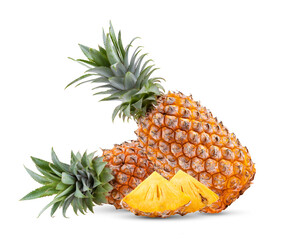 Ripe pineapple isolated on the white