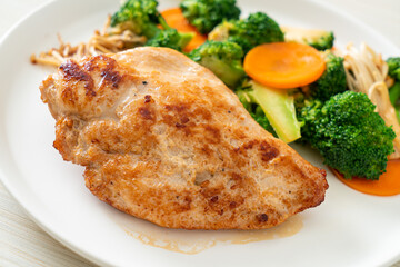 grilled chicken steak with vegetable