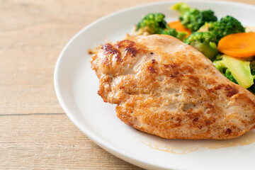 grilled chicken steak with vegetable