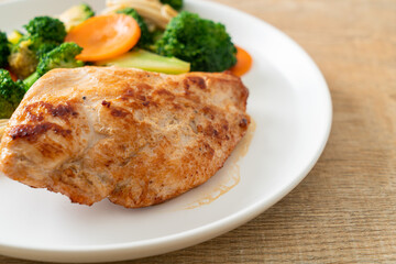 grilled chicken steak with vegetable