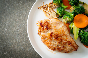 grilled chicken steak with vegetable