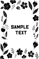 Handwritten Scandinavian plant message card (silhouette)