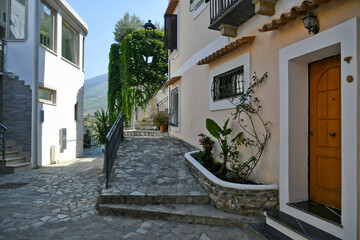 A narrow street in San Nicola Arcella, an old town in the Calabria region of Italy.