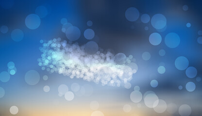 abstract blue background with bokeh rays lights creative illustration sparkle wallpaper effect presentation