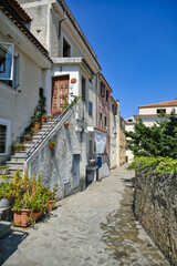 Fototapeta na wymiar A narrow street in San Nicola Arcella, an old town in the Calabria region of Italy.