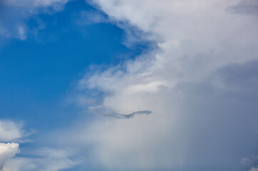 Abstract image of blurred sky. Blue sky background with cumulus clouds