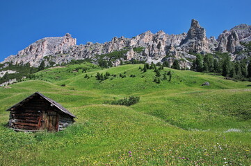 Amazing rocks of Dolomite mountains in Italy