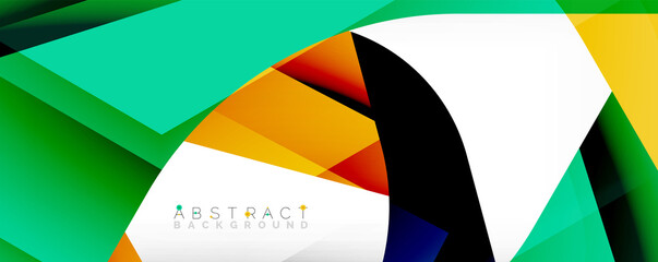 Geometric abstract background - multicolored abstract shapes on white. Vector Illustration For Wallpaper, Banner, Background, Landing Page