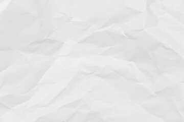 White crumpled paper texture background.