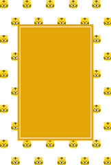 ポストカードテンプレート／かわいいトラ柄（白）