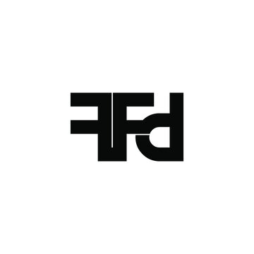 ffd initial letter monogram logo design