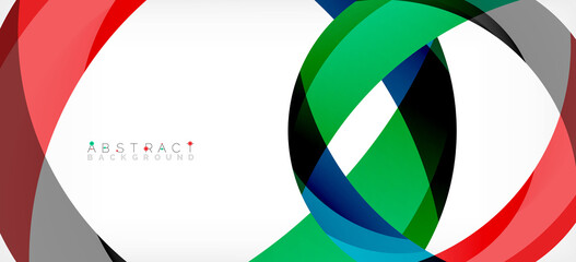 Obraz premium Geometric abstract background. Circle created with overlapping color shapes. Vector Illustration For Wallpaper, Banner, Background, Landing Page