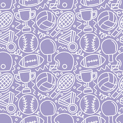 seamless doodles of sports elements