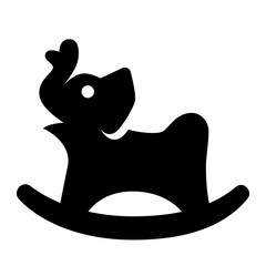 Elephant Glyph Icon Vector