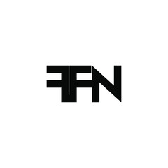 ffn initial letter monogram logo design