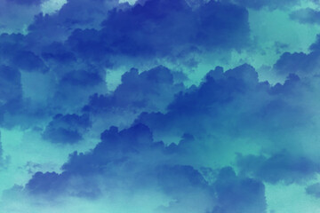 Blue abstract background with clouds