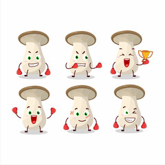 A sporty king trumpet boxing athlete cartoon mascot design