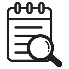 note and magnifying glass