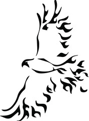 Tribal tattoo eagle hawk and falcon vector illustration
