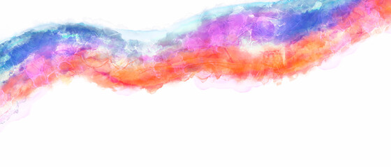 アルコールインクアート抽象背景）鮮やかな虹色のエネルギー　バナー　ダイナミック　幻想的　波　水彩　水