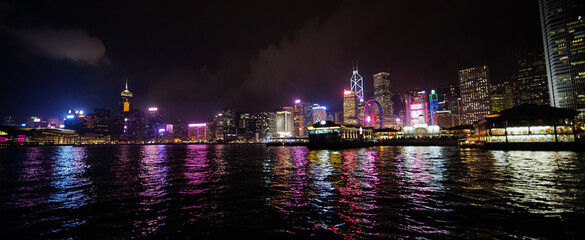 Fototapeta na wymiar Hong Kong Symphony of lights skyline nights
