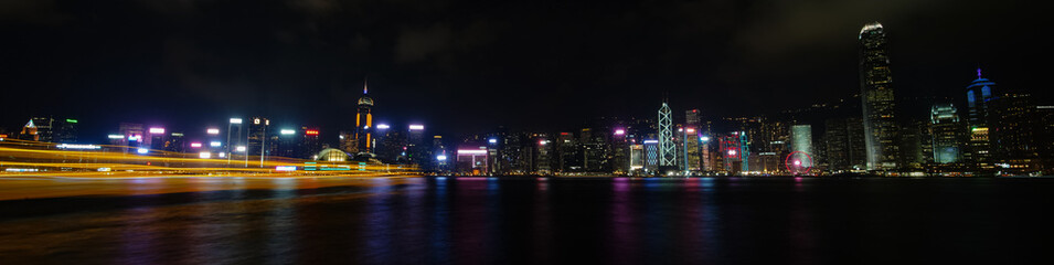 Naklejka na ściany i meble Hong Kong Symphony of lights skyline nights