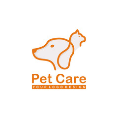 PET CARE LOGO VECTOR IMAGE DOG AND CAT
