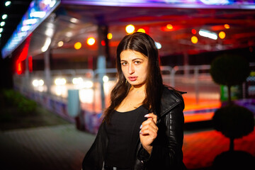 Obraz premium Night portrait of a charismatic girl