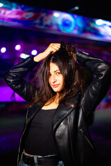Fototapeta premium Night portrait of a charismatic girl