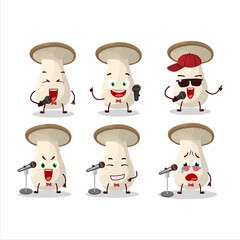 A Cute Cartoon design concept of king trumpet singing a famous song