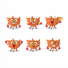 A sporty maple Leaf boxing athlete cartoon mascot design